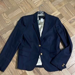J crew boyfriend womans blazer navy wool size 8 fits